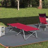 Berkfield Home Folding Camping Bed Red Metal & Fabric Standard Foldable