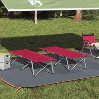 Berkfield Home Folding Lounge Bed Red Metal, Fabric Standard Foldable