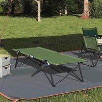 Berkfield Home Folding Sun Bed with Carry Bag Army Green 600D Oxford Fabric