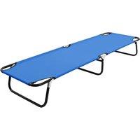 Berkfield Home Folding Sun Lounger Blue Steel