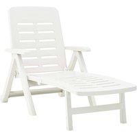 Berkfield Home Folding Sun Lounger Plastic White