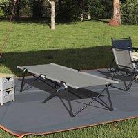 Berkfield Home Folding Sun Bed with Carry Bag Grey 600D Oxford Fabric