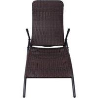 Berkfield Home Folding Sun Lounger Poly Rattan Brown