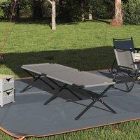 Berkfield Home Folding Sun Bed with Carry Bag Grey 600D Oxford Fabric