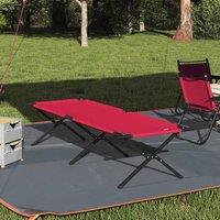 Berkfield Home Folding Sun Bed with Carry Bag Red 600D Oxford Fabric
