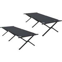 Berkfield Home Folding Sun Beds 2 pcs with Carry Bag Black 600D Oxford Fabric
