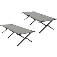 Berkfield Home Folding Sun Beds 2 pcs with Carry Bag Grey 600D Oxford Fabric