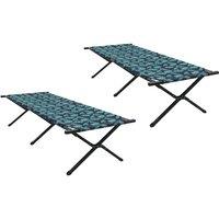 Berkfield Home Folding Sun Beds 2 pcs with Carry Bag Leaf Pattern 600D Oxford Fabric