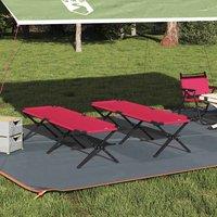 Berkfield Home Folding Sun Beds 2 pcs with Carry Bag Red 600D Oxford Fabric