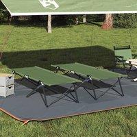 Berkfield Home Folding Sun Beds with Carry Bags 2 pcs Army Green 600D Oxford Fabric