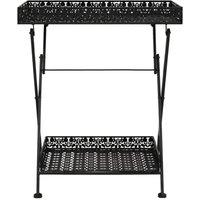 Berkfield Home Folding Tea Table Vintage Style Metal 58x35x72 cm Black | Size: 58 x 35 x 72 cm