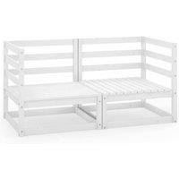 Berkfield Home Garden 2-Seater Sofa White Solid Pinewood