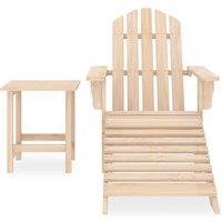 Berkfield Home Garden Adirondack Chair with Ottoman & Table Solid Fir Wood in Beige