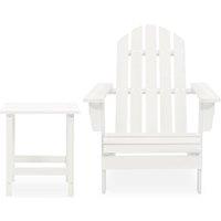 Berkfield Home Garden Adirondack Chair with Table Solid Fir Wood White