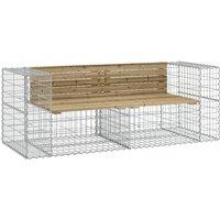Berkfield Home Garden Bench Gabion Design 184x71x65.5 cm Impregnated Wood Pine in Brown