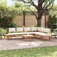 Berkfield Home Garden Bench Set 4 pcs Brown & Cream 2-seater Medium