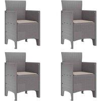 Berkfield Home Garden Chair Set of 4 Light grey, Taupe cushions