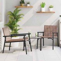Berkfield Home Garden Chairs 2 pcs Black 79x56x73, 5 cm Poly Rattan in Brown