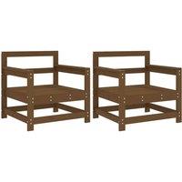 Berkfield Home Garden Chairs 2 pcs Honey Brown Solid Wood Pine