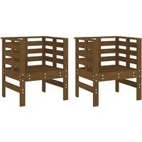 Berkfield Home Garden Chairs 2 pcs Honey Brown 61.5x53x71 cm Solid Wood Pine