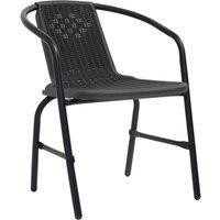 Berkfield Home Garden Chairs 2 pcs Plastic Rattan & Steel 110 kg in Grey