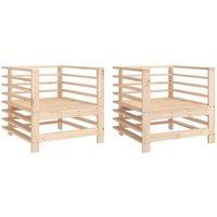 Berkfield Home Garden Chairs 2 pcs Solid Wood Pine in Light Brown