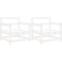 Berkfield Home Garden Chairs 2 pcs White Solid Wood Pine