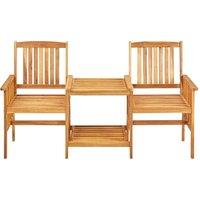 Berkfield Home Garden Chairs with Tea Table 159x61x92 cm Solid Acacia Wood in Brown | Size: 159 x 61 x 92 cm