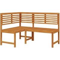 Berkfield Home Garden Corner Bench 140 cm Solid Acacia Wood in Brown
