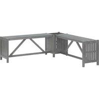 Berkfield Home Garden Corner Bench with Planter 117cm Solid Acacia Wood Grey