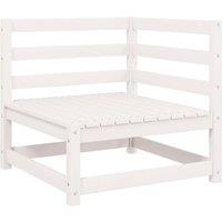 Berkfield Home Garden Corner Sofa White Solid Wood Pine