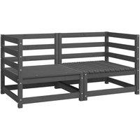 Berkfield Home Garden Corner Sofas 2 pcs Grey Solid Wood Pine