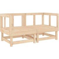 Berkfield Home Garden Corner Sofas 2 pcs Solid Wood Pine in Natural