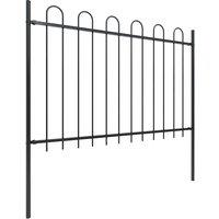Berkfield Home Garden Fence with Hoop Top Steel 10.2x1.2 m Black