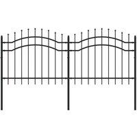 Berkfield Home Garden Fence with Spear Top Black 140 cm Powder-coated Steel