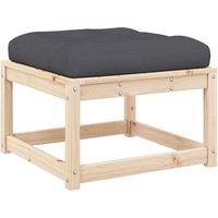 Berkfield Home Garden Footstool with Cushions Solid Wood Pine in Light Tan