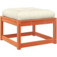 Berkfield Home Garden Footstool with Cushions Wax Brown Solid Wood Pine
