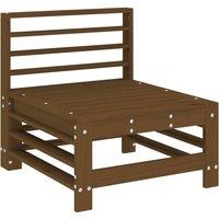 Berkfield Home Garden Middle Sofa Honey Brown Solid Wood Pine