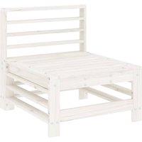 Berkfield Home Garden Middle Sofa White Solid Wood Pine