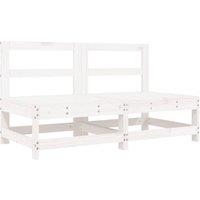 Berkfield Home Garden Middle Sofas 2 pcs White Solid Wood Pine
