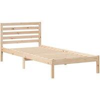Berkfield Home with Headboard Brown 80 x 210 cm Solid pine wood in Light Beige