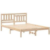 Berkfield Home with Headboard Brown 120 x 190 cm Solid pine wood in Light Tan