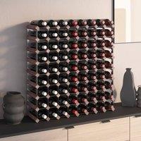 Berkfield Home Wine Rack for 72 Bottles Brown Solid Wood Pine