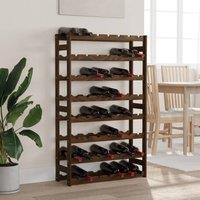 Berkfield Home Wine Rack for 56 Bottles Brown Solid Wood Pine