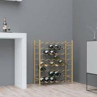 Berkfield Home Wine Rack for 48 Bottles Gold Metal