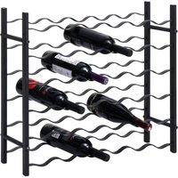 Berkfield Home Wine Rack for 36 Bottles Black Iron