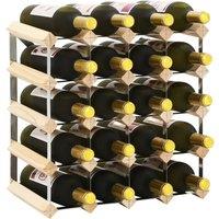Berkfield Home Wine Rack for 20 Bottles Solid Pinewood in Beige