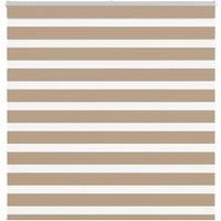 Berkfield Home Zebra Blind Sand Brown 145x150 cm Fabric Width 140.9 cm Polyester in Tan