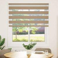 Berkfield Home Zebra Blind Sand Brown 130x150 cm Fabric Width 125.9 cm Polyester
