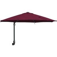 Berkfield Home Wall-mounted Garden Parasol with LEDs Bordeaux Red 248 cm in Burgundy